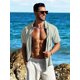 thumbnail image 2 of Camisa MAPICK Vacation de lino con botones y manga corta para hombre, 2 of 6
