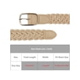 thumbnail image 4 of INSPIRE CHIC Women's Braided Belt Square Buckle Versatile for Coat Jeans Decorative Belts, 4 of 6