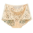 thumbnail image 2 of Viluyesy Women's Lace Cheeky Panties, Breathable High Waist Stretch Ladies Briefs Beige 2XL, 2 of 3