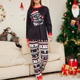 thumbnail image 2 of Conjunto de ropa de dormir navideña Ropa de hogar cómoda con estampado de letras/muñeco de nieve/árbol para niños y adultos, 2 of 9