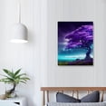 thumbnail image 3 of Canvas Wall Art For Living Room Boho Wall Decor For Bedroom Farmhouse Wall Pictures Aurora Purple Tree Scenery Wall Painting Office Canvas Prints Modern Dormitory Home Decorations, 3 of 4