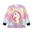 thumbnail image 4 of Xoenoiee Horse Daisy Donut Print Girls Oversized Sweatshirts Crewneck Long Sleeve Tunic Pullover Shirts Side Slit 2025 Fall Clothes, 5-6 Years, 4 of 7