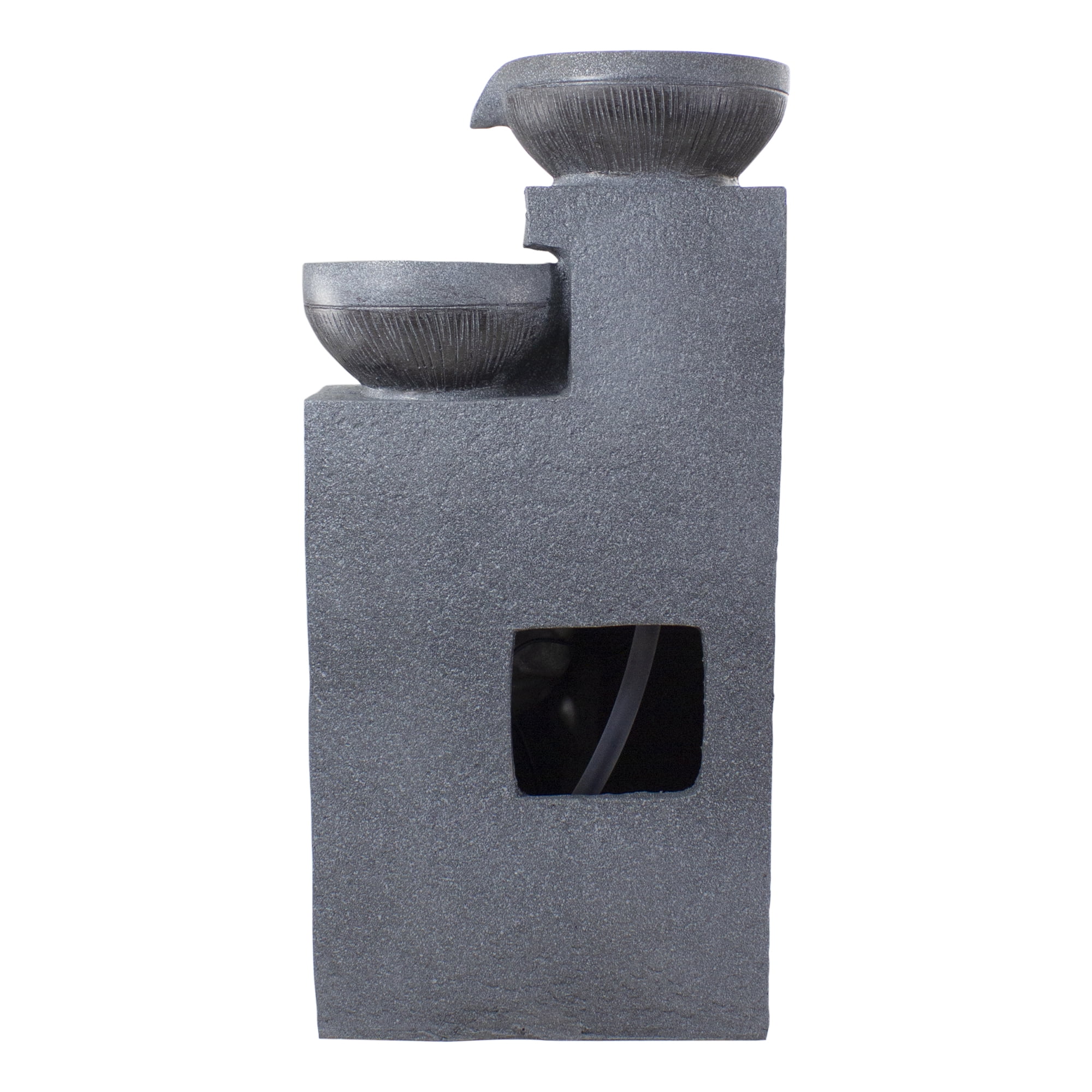 Northlight LED Lighted Cascading 4-Tier Bowl Outdoor Water Fountain - 23"