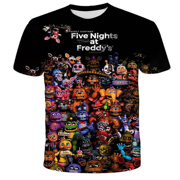 Kids FNAF Five Nights at Freddy's 3D T-shirt Boys Girls Short Sleeve Casual Tops Summer Tee Shirts