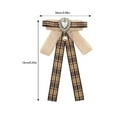 thumbnail image 5 of Elegant Brown Plaids Retro Bowtie Preppy Uniform Pre Tied Necktie Brooch Pin, 5 of 20