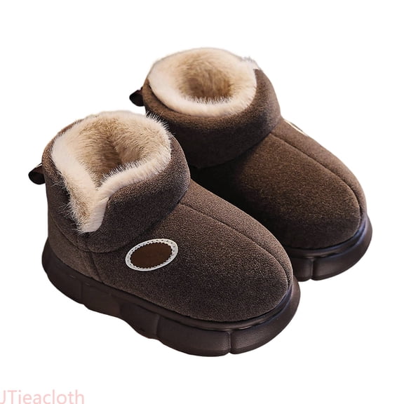 JTieacloth Toddler Girls Snow Boots Winter Warm Lined Boots For Girls Kids Non Outdoor Soft Sole Childrens Ankle Booties Toddler Casual Footwear,Brown