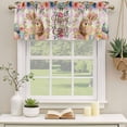 thumbnail image 2 of 2 Pack Valances for Window, Easter Rabbit Eggs Short Curtains for Kitchen Bedroom Living Room, Spring Flowers Leaves Pastoral Pink Laid Rod Pocket Small Window Treatment Valance Drapes 54 x 18 Inch, 2 of 8