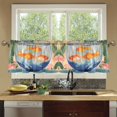 thumbnail image 4 of Yayeee Kitchen Curtains Set of 2 Light Filtering 57"x36" Over Sink Window Panels, Blue Goldfish Bowl, 4 of 7
