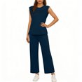 thumbnail image 4 of Cutuoiiu Plus Size Women's Solid Color Loose Fit Wide Leg Jumpsuit with Ruched Bust Design and Pockets for Spring and Summer Daily Wear Gifts, 4 of 7