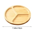 thumbnail image 3 of Wooden Snack Tray, Bamboo Serving Platter With Recessed Design, for Home Tea Service, Khaki, 3 of 6