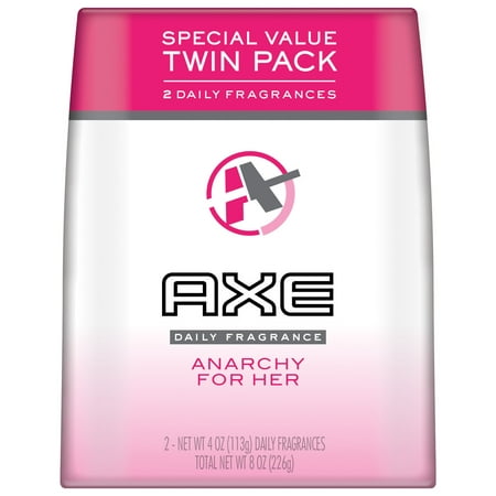 AXE Body Spray for Women, Anarchy, 4 Oz, Twin