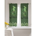 thumbnail image 3 of St. Patrick's Day, Curtains 45 Inch Length, Sheer Curtains for Bedroom Living Room Window Spring Holiday Green Plant Rod Pocket Voile Drapes Kitchen Curtains Small Half Window 52"x45" 2 Panels, 3 of 6