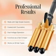 thumbnail image 4 of Morfone 3 Jumbo Barrel Curling Iron Wand 22mm Hair Waver Temperature Adjustable Ceramic Big Waves Hair Crimper (Yellow), 4 of 8