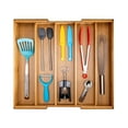 thumbnail image 4 of Bamboo Expandable 5 Large Compartment Adjustable Cutlery Drawer Tray Organizer, 4 of 12