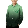 thumbnail image 1 of RXMEKW Chemise à Manches Longues Imprimée pour la Saint-Patrick pour Garçons avec Col Rabattu, 95 % Coton 5 % Spandex, Vert, 1 of 7