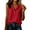 Red, variant on cocolona Womens Summer Linen Tank Tops Lapel Sleeveless Button Shirts Trendy Casual Solid Color Blouses