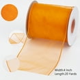 thumbnail image 2 of Joycrosso 4 Inch Tangerine Wired Organza Ribbon - 20 Yards Sheer Decorative Ribbon for Gift Wrapping, Wedding Decor, Christmas Tree, Crafts & DIY Projects, 2 of 6