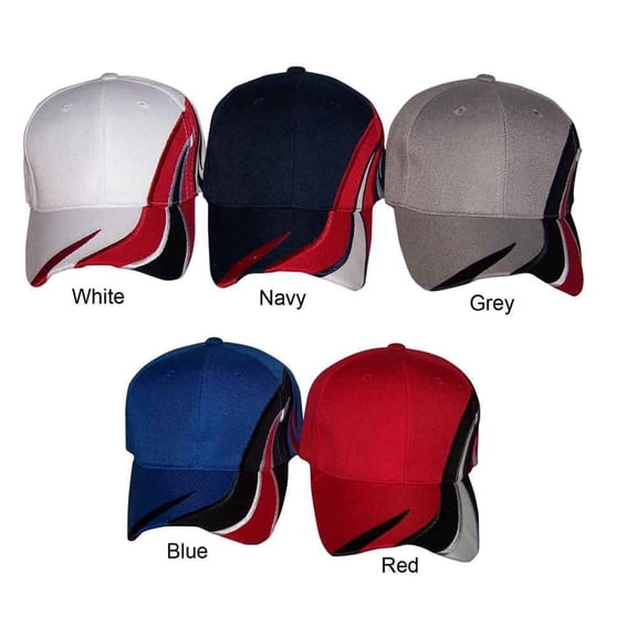 Solid Multi-Tone Colors Adults Embroidered Baseball Caps (75010B-RD)