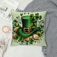 thumbnail image 2 of JRXY ST Patricks Day Clover Hat Buffalo Plaid Throw Pillow Covers, Polka Dot Lucky Charm Shamrock Decorations for Sofa Couch White, 2 of 5