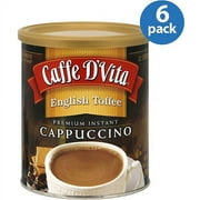 Caffe D'Vita English Tof fee Premium Instant Cappuccino Mix, 16 oz, (Pack of 6)