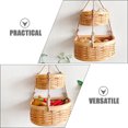 thumbnail image 4 of Cesta de pared Cestas colgantes Cestas de almacenamiento de frutas Cestas tejidas pequeñas para recoger frutas Cuerda de madera, 4 of 6