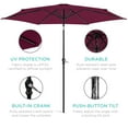 Best Choice Products 10ft Outdoor Steel Market Patio Umbrella w/ Crank, Tilt Push Button, 6 Ribs - Burgundy - image 5 of 7