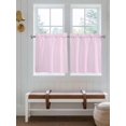 thumbnail image 7 of Half Window Curtain 36 Inches Long, Pink White Stripe Window Treatment Curtain Drapes, Modern Minimalist Geometric Striped Small Tier Curtains for Bathroom Over Sink, 27.5"x36", 2 Panels, 7 of 7