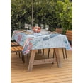 thumbnail image 3 of Outdoor Tablecloth with Umbrella Hole for Patio/Picnic/Party/Camping, Blue Coastal Turtle Waterproof Table Cloth Rectangle Table Cover Washable, Beach Nautical Ocean Coral Seahorse (60"x 120"), 3 of 8