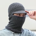 thumbnail image 3 of Balaclava Face Mask Men -Knit Beanie Ski Masks Neck Gaiter with Ears Covers for Running Outdoor, Mens Winter Hats for The Cold, Thermal Womens Adult Brimmed Ninja Caps, 3 of 8