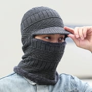 Balaclava Face Mask Men -Knit Beanie Ski Masks Neck Gaiter with Ears Covers for Running Outdoor, Mens Winter Hats for The Cold, Thermal Womens Adult Brimmed Ninja Caps