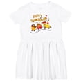 thumbnail image 3 of Inktastic Happy Thanksgiving Turkey Train with Food Girls Toddler Dress, 3 of 5