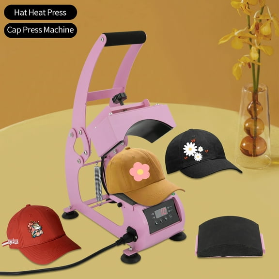 Hat Heat Press Machine, Press with Timer & Temperature Control, 2-in-1 Hat Heat Press Machine
