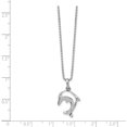 thumbnail image 3 of SS White Ice .02ct. Diamond Dolphin Necklace 18 Inch, 3 of 3