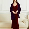 thumbnail image 4 of UJNDER Women's Velvet Shawl and Wrap for Evening Party Wedding Prom Dress Elegant Scarf for Bridesmaids Purple, 4 of 4