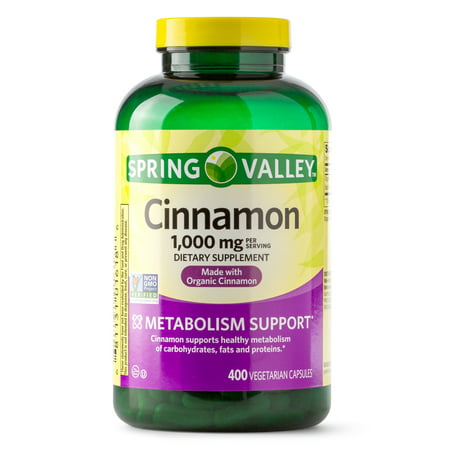 Spring Valley Cinnamon Dietary Supplement, 1000mg, 400 (Best Cinnamon Type For Health)