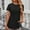 Black, variant on Women's Short Sleeve Tops Round Neck Split Hem Solid Color Loose Casual Tee