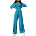 thumbnail image 2 of Puntoco Trajes de chándal de otoño para mujer Conjuntos de 3 piezas Conjuntos a juego Cárdigan de punto acanalado Camisetas sin mangas recortadas Pantalones de pierna ancha Liquidación Puntoco Puntoco-1493, 2 of 9