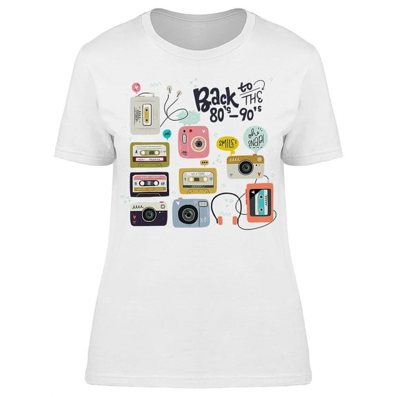 Old School Cassette Tapes T-Shirt Women -Image by Shutterstock, Female Small