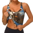 thumbnail image 3 of Balery Daisy Meadow Cow Sujetadores deportivos con espalda cruzada para mujer, acolchados, sin costuras, de alto impacto, ideales para yoga, gimnasio, entrenamiento y fitness.-, 3 of 8