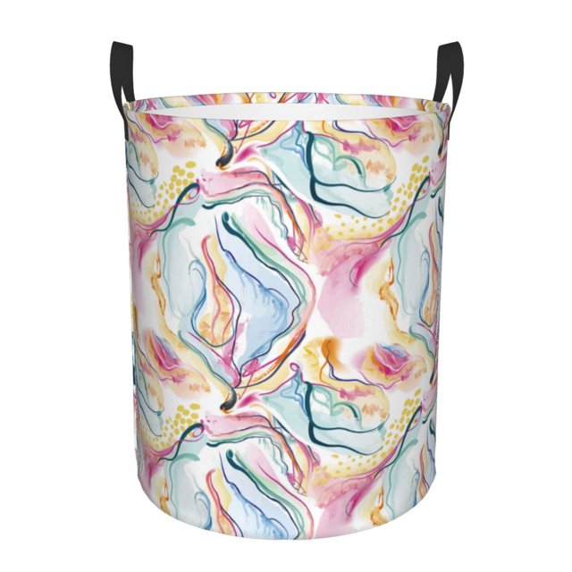 Fotbe Abstract Marble Texture Cesto de Ropa con Asas, Cesto Impermeable de Gran Capacidad, Bolsa de Lavado para Dormitorio, Cesto de Ropa con Ruedas y Asas-Small