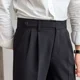 thumbnail image 3 of Pantalones de verano fluidos para hombre, 9 pantalones de traje de color sólido recortados para hombre, pantalones de vestir formales chinos antiarrugas drapeados para hombre, nuevos y económicos, 3 of 5