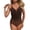 Coffee #005, variant on Womens One Piece Swimsuit Cowl Neck Bathing Suit Draped Front Tummy Control Monokini Swimwear, 2XL