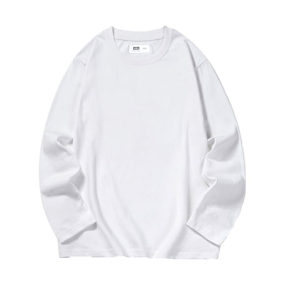 DHFJKG Long Sleeve T-Shirts For Kids Boys Girls Basic Tee Crewneck Solid Color Loose Fit Pullover Stylish Tops