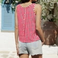thumbnail image 5 of Delconic Women’s Sleeveless Round Neck Plaid Button Down Casual Vest Top with Gingham Pattern and Relaxed Fit for Everyday Wear Red M, 5 of 6