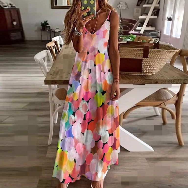 Candy watercolor dots Sleeveless Dress women dress luxury woman party dress  Summer dresses for women - Walmart.com
