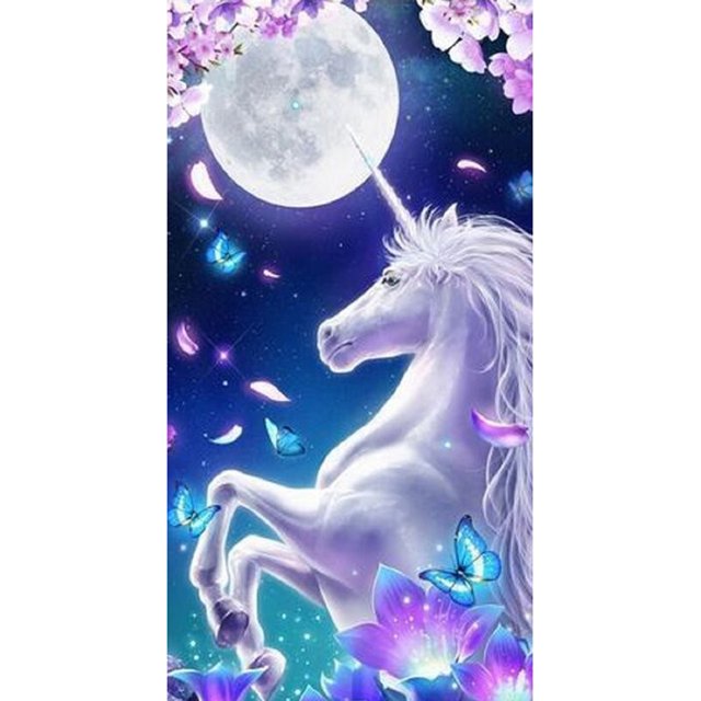 Cuadros Decorativos 5D DIY Rhinestone Animal Imagen Caballo Luna Ronda Completa Diamante Pintura Mosaico Ehuebsd Nuevos Originales