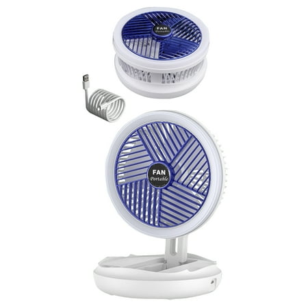

HZEWLS Desktop Cooling Foldable Fan with LED Light Tent Floor Standing Fans (Blue)