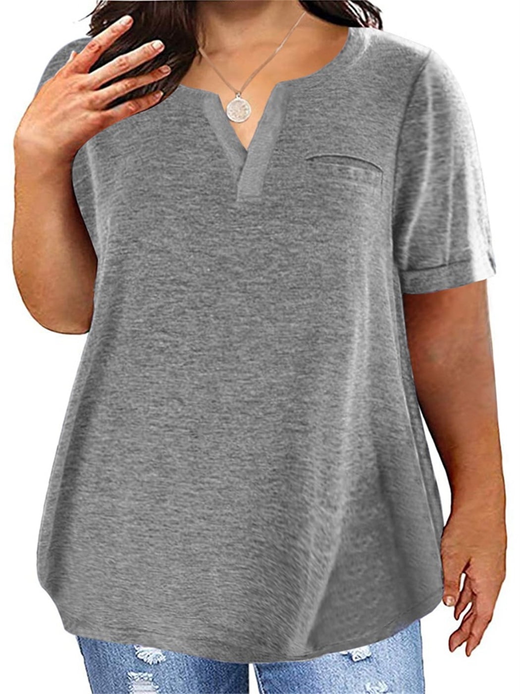 Eurivicy Women's Plus Size T Shirts Summer Short Sleeve Pullover Tunic ...