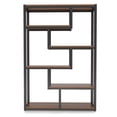 thumbnail image 4 of Spaco 6-Tier Bookshelf, 69" Industrial Etagere Bookcase with Staggered Shelves, Multi-Purpose Shelf, Brown, 4 of 4