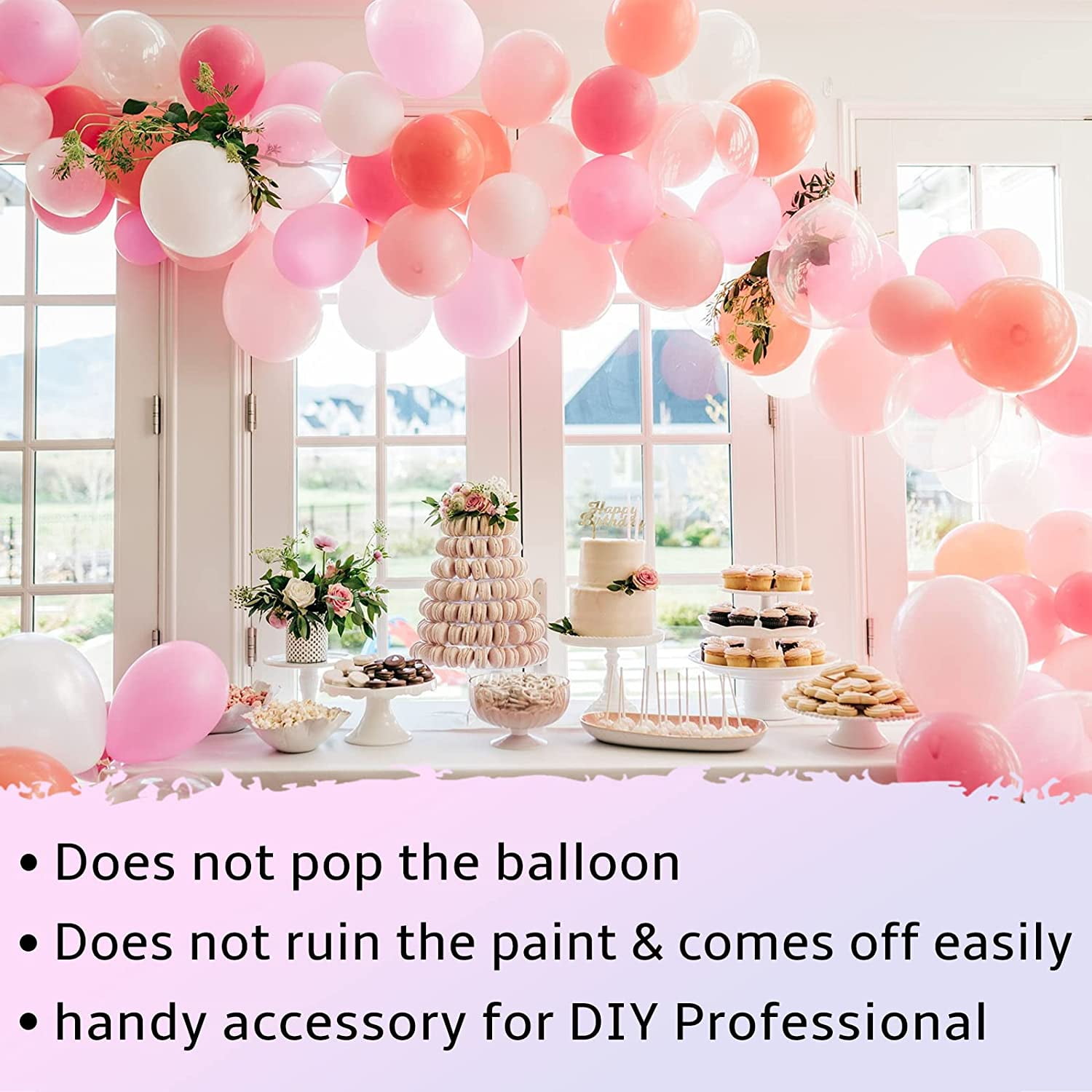 CACAGOO Balloon Glue Point 250PCS Dot Glue Clear Removable Adhesive Dots  Double Sided Ballon Tape Strips for Birthday Wedding Baby Shower Party  Vanlentine's Day DIY Decorations Arch Decoration 